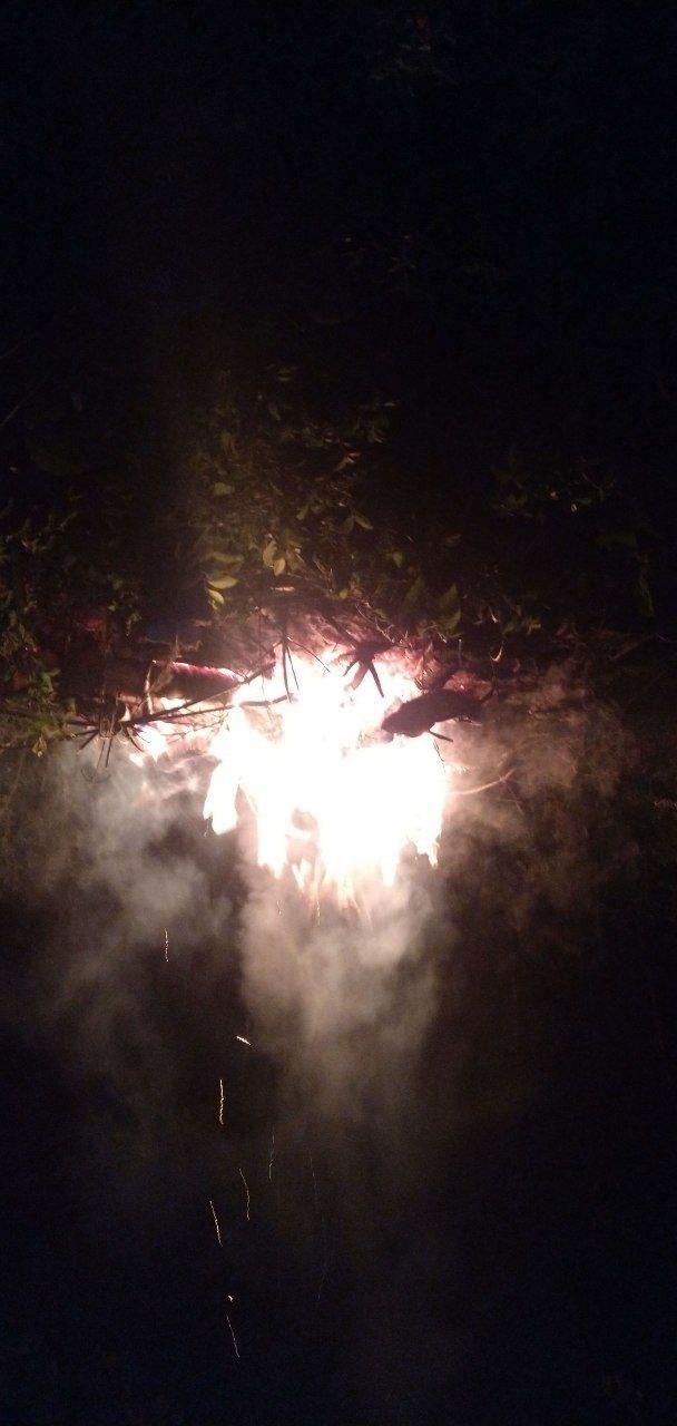 campfire burning bright at night at Bartertowne, Canaan New Hampshire